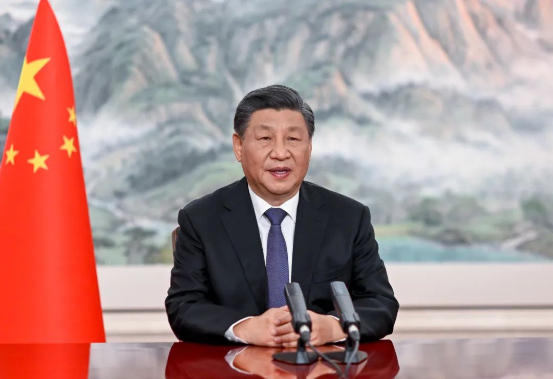 12月15日晚，國家主席習近平以視頻方式向在加拿大蒙特利爾舉行的《生物多樣性公約》第十五次締約方大會第二階段高級別會議開幕式致辭。新華社記者 李學仁 攝